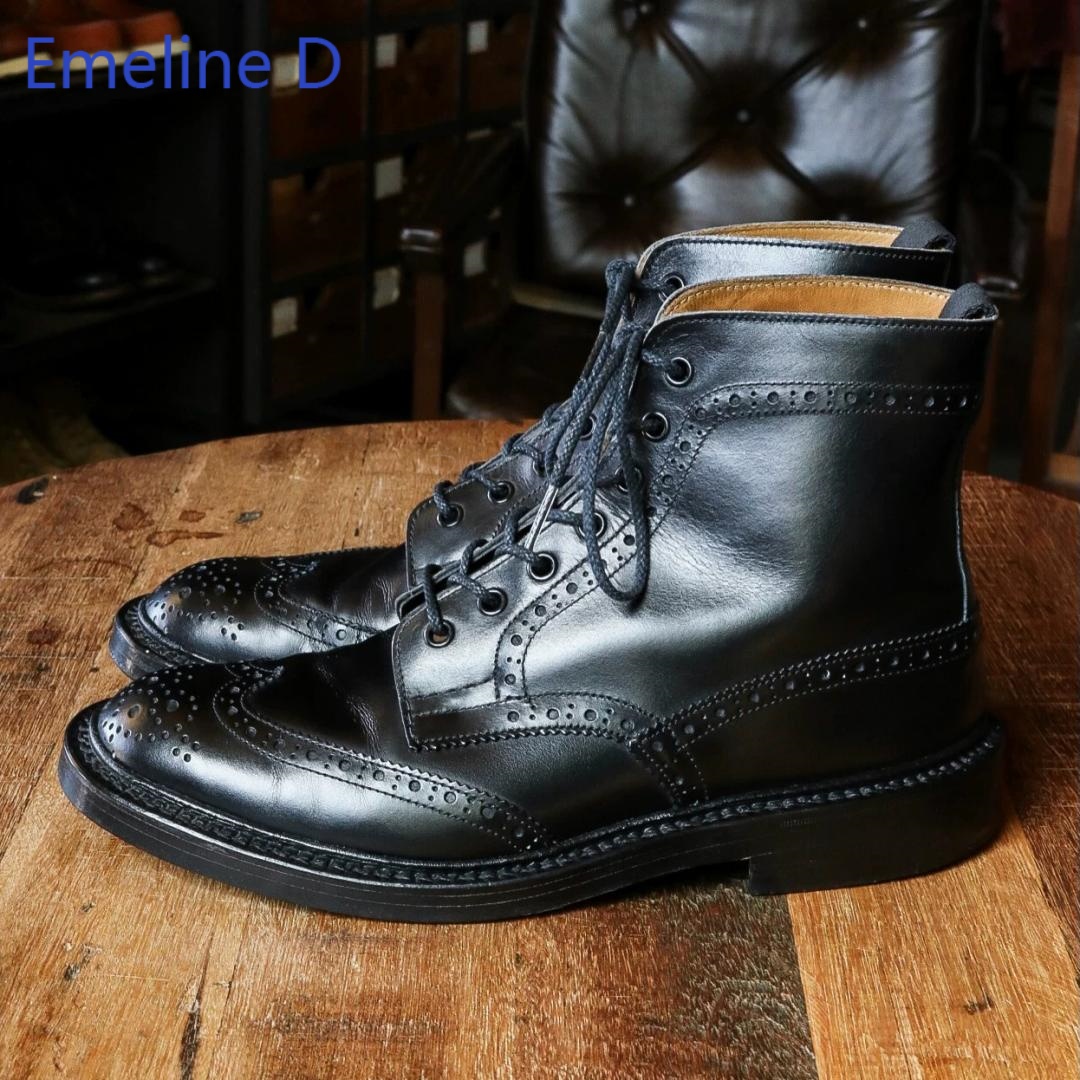 Men Brogue Ankle Boots Genuine - Formal Men Daily Wear Footwear 评论和价格